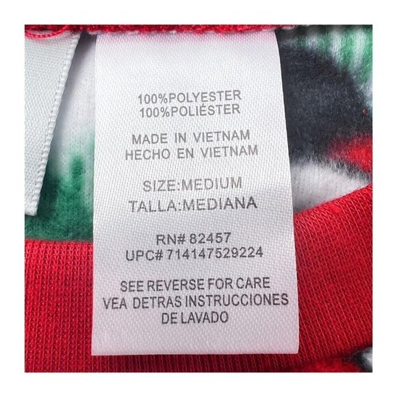 Disney Mickey Mouse Womens Red Green Plaid Fleece Pajamas 2 Pc Sets Sz M New - Picture 7 of 11